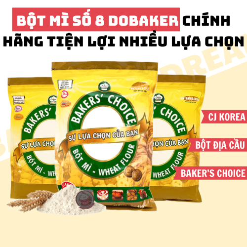 Bột mì số 8 1kg - các thương hiệu chuyên dụng làm bánh chiffon, cốt bông lan, bánh bao