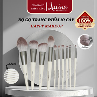  Bộ cọ trang điểm 10 cây HAPPY MAKEUP chuyên Makeup cá nhân lông siêu mềm LUCINA COSMETICS 