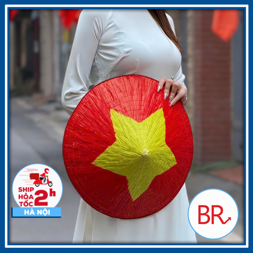 [30/4-2/9] Nón Lá Cờ Đỏ Sao Vàng 40cm Tặng Kèm Quai Đeo Chào Mừng 2/9 – Nón Lá Cờ Việt Nam Thể Hiện Lòng Yêu Nước 02741