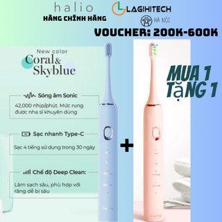 Bàn chải điện Halio Sonic SmartClean Electronic Toothbrush (Mua 1 Tặng 1) - Chính Hãng - BH 24 tháng