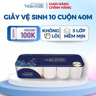  Giấy Vệ Sinh Watersilk 40m Không Lõi - Túi 10 Cuộn Cao Cấp 
