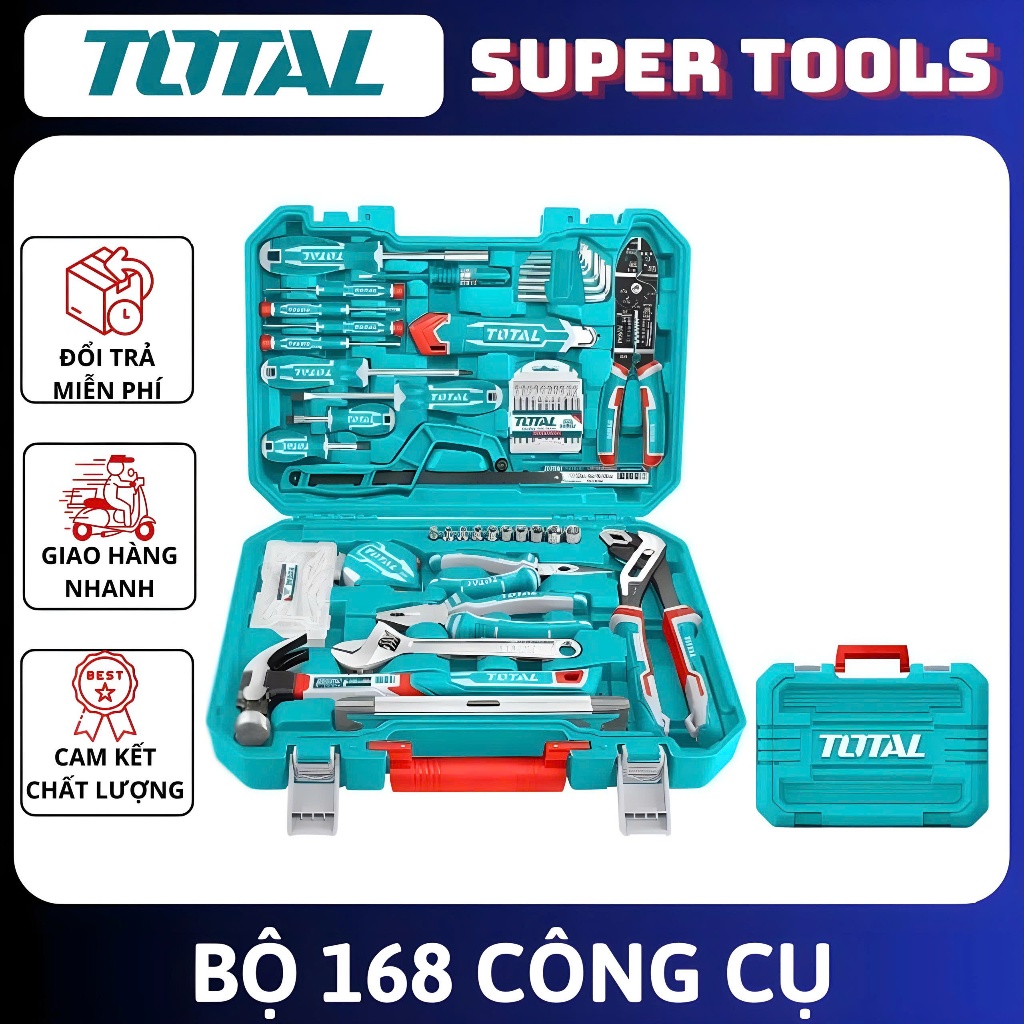 ĐỒ NGHỀ TOTAL Bộ 168 công cụ THKTHP21686 Thay thế THKTHP21306 <CHÍNH HÃNG>