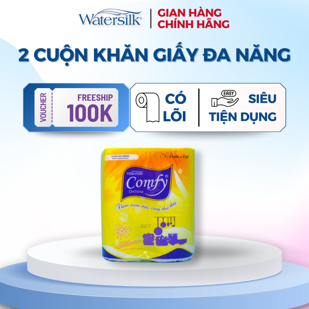 Khăn Giấy Đa Năng Watersilk/Comfy 2 Cuộn/Gói