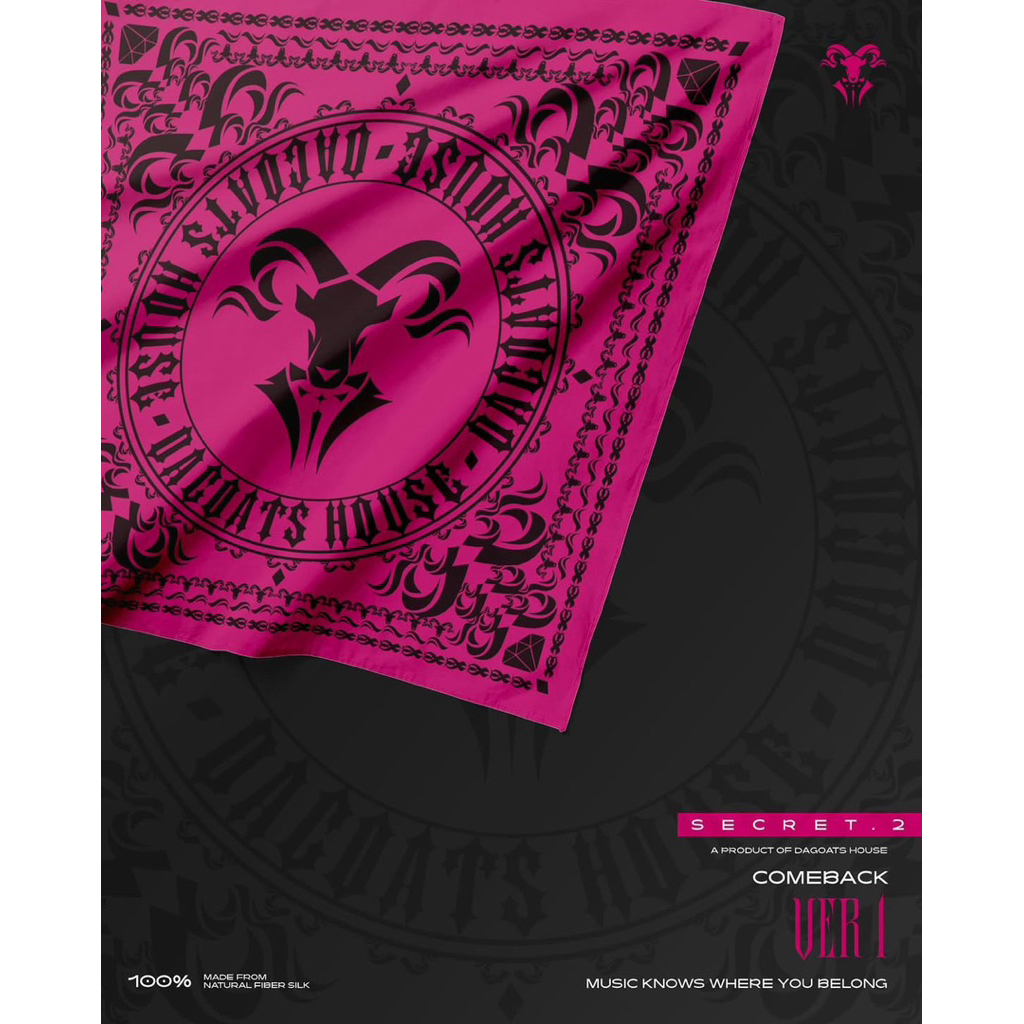 Khăn BANDANA BLINBOX SECRET HỒNG Ver1 DG House  [Chính hãng DGH-có sẵn giao ngay]