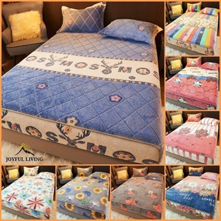 nhung sữa vỏ bọc nệm Mềm mại thân thiện với da Tấm nhung san hô 1.5m 1.8m Bộ chăn ga gối đệm 3 món