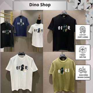 Áo Phông Đì Ô Thêu Hình Khủng Long Cực Chất - Áo Phông Nam Đì Ô Chất Cotton Cao Cấp