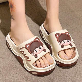 Dép bánh mì đế cao 4cm, họa tiết cute dễ thương 2 màu, size từ 36-41-CUTE