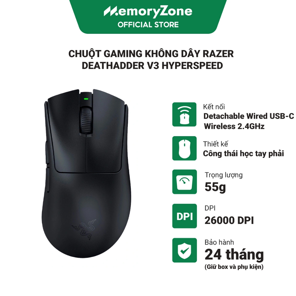 Chuột Razer DeathAdder V3 HyperSpeed - Bảo hành 24 tháng