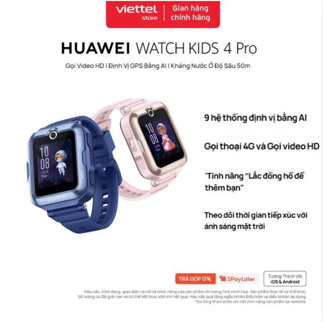 Đồng Hồ Thông Minh Trẻ Em HUAWEI WATCH KID 4 Pro Gọi video HD |Định vị GPS bằng AI | Chính Hãng