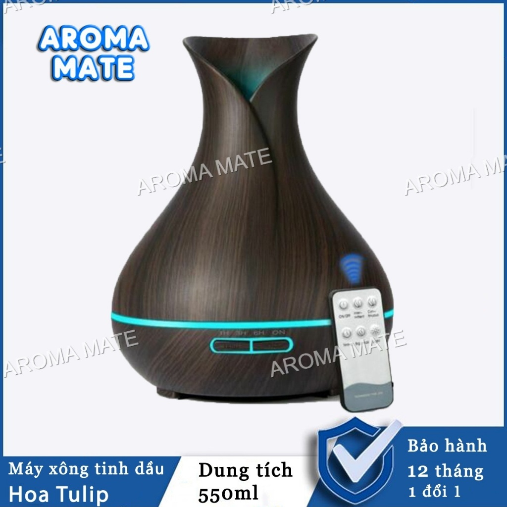 Máy xông tinh dầu hoa Tulip cỡ lớn Dung tích 550ml AROMA MATE
