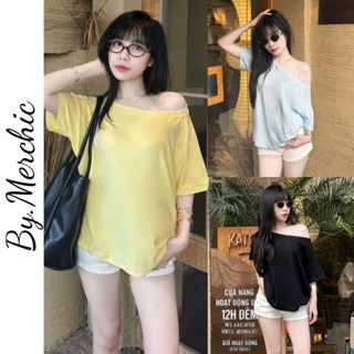 Áo Trễ Vai Trơn Cộc Tay Dáng Rộng S80