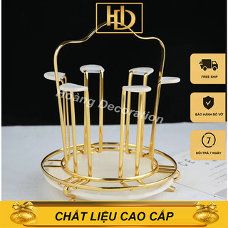  Khay Úp Cốc Để Bàn Mạ Vàng Cao Cấp Giá Úp Cốc Hình Hươu Kèm Khay Hứng Nước Tiện Dụng Sang Trọng 