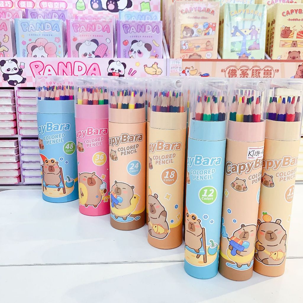 Bút chì màu 12/18/24/36 màu CAPYBARA, bút màu loại tốt cho bé yêu