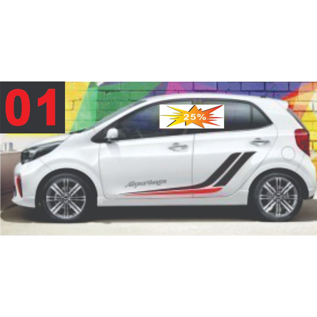 Tem dán xe Kia Morning  - Huyndai i10 - Spark - matiz  những mẫu tem thiết kế đẹp bền màu , dễ dán