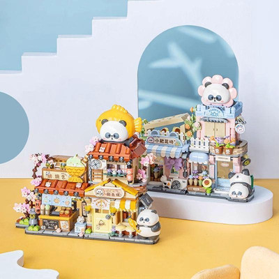 Đồ chơi lắp ráp khối xây dựng LOZ mini Mô Hình Cửa hàng Panda