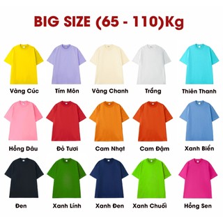  Áo Thun Big Size Áo Phông Cho Người Nặng Cân THỜI TRANG 24H Nhiều Màu Unisex Nam Nữ 