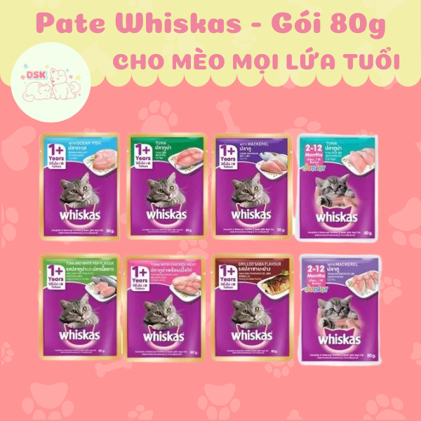 Pate Whiskas Cho Mèo Mọi Lứa Tuổi - Gói 80gr
