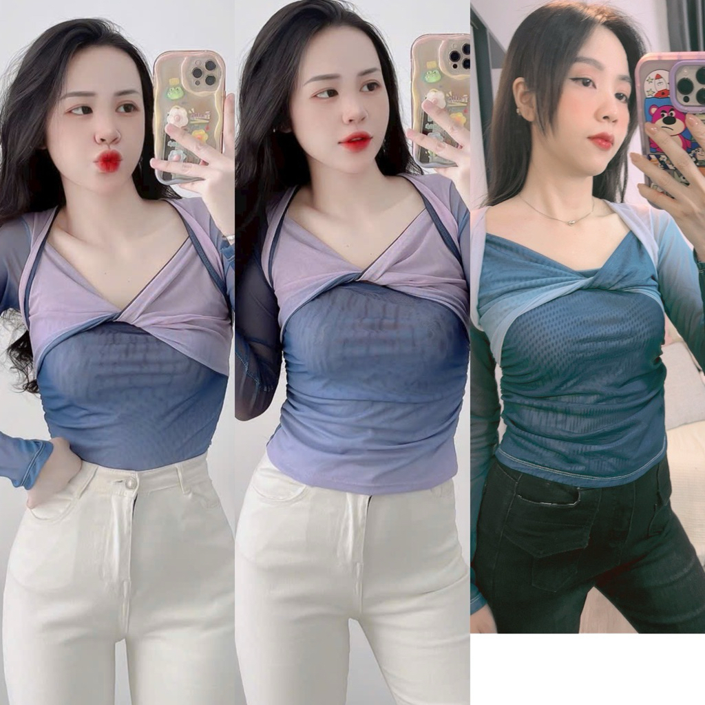 Áo Lưới Nữ Loang Màu