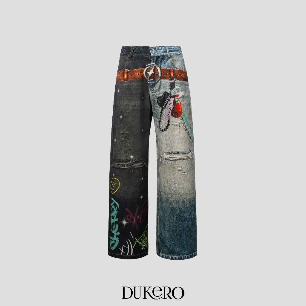 [THIẾT KẾ MỚI] Quần jeans in 3D Dukero Split Reality Form Baggy Pant Print 3D