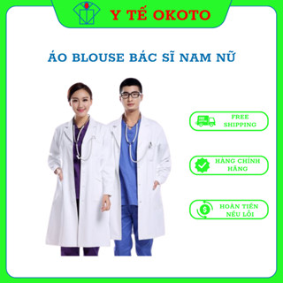 ÁO BLOUSE NAM - NỮ BÁC SĨ , THỰC TẬP DÀI TAY LOẠI ĐẸP , VẢI DÀY.