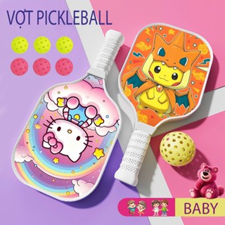 Vợt pickleball trẻ em chơi bóng luyện tập thi đấu, tăng khả năng tương tác, tập trung, chiều cao tặng bóng pickle ball