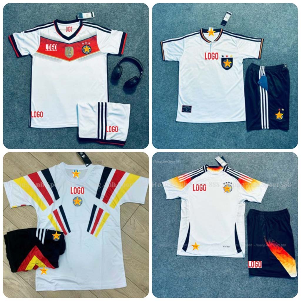 Bộ Quần Áo Bóng Đá Đội Tuyển Đức 2014 Chuẩn Mẫu Thi Đấu- Vải Polyester Thái Gai Lưới