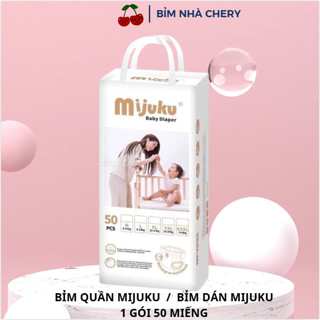 Bỉm tã dán tã quần Mijuku 50 miếng cho bé size M L XL 2XL XXXL chất lượng Nhật Bản cao cấp thấm hút tốt mỏng thoải mái