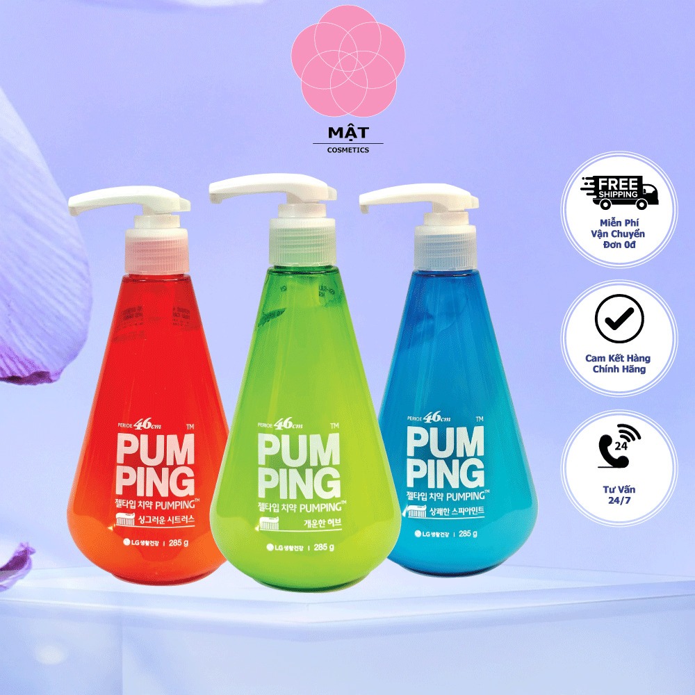  Kem Đánh Răng PERIO PUMPING Hàn Quốc Hương Bạc Hà - Hương Thảo Mộc - Hương Trái Cam 285g 