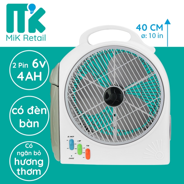 Quạt Hộp Tích Điện CYX Q8 Có Đèn Led Siêu Sáng, gồm 2 Bình 6V 4Ah