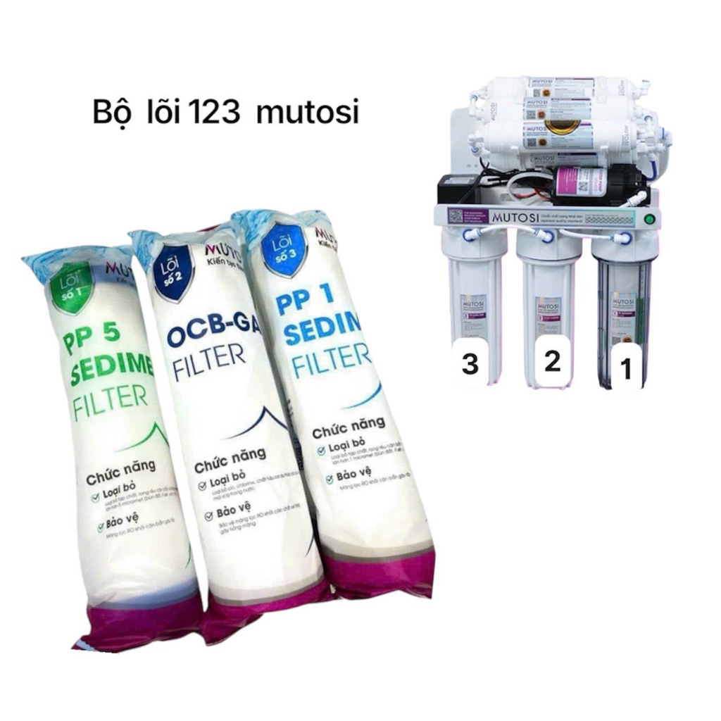Bộ lõi 123 mutosi máy lọc nước gia đình