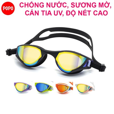 Kính bơi mắt trong POPO 57 chính hãng cản tia UV, chống sương mờ cho người lớn và trẻ em từ 8 tuổi