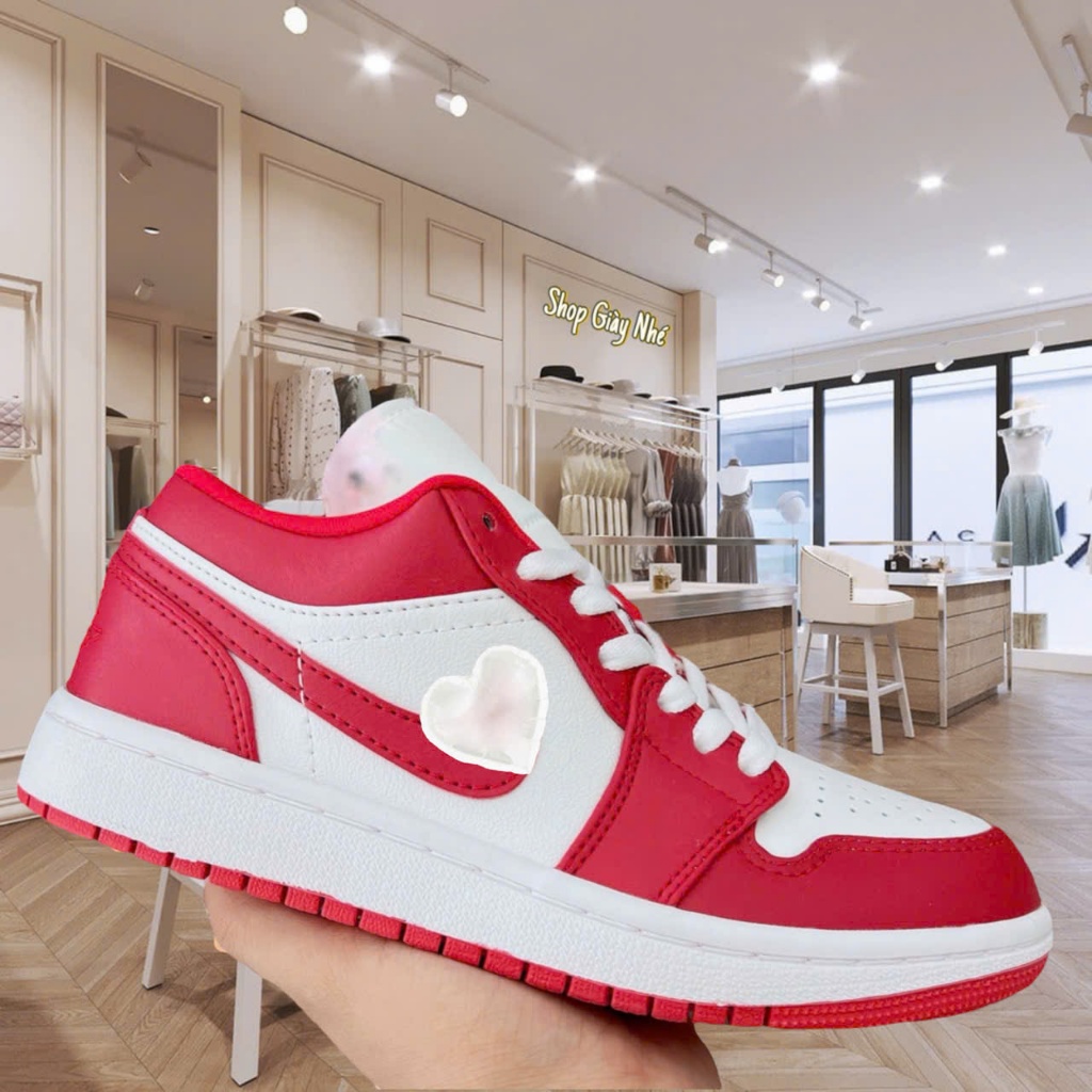 Giày Sneaker JD1 Đỏ Trắng Cổ Thấp Thời Trang Cao Cấp Hottrend 2026