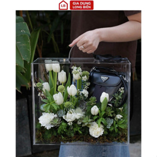 Hộp Mica Trong Suốt - Giỏ Cắm Hoa & Hộp Quà Tặng Sang Trọng, Vali Mica Mini Tiện Lợi