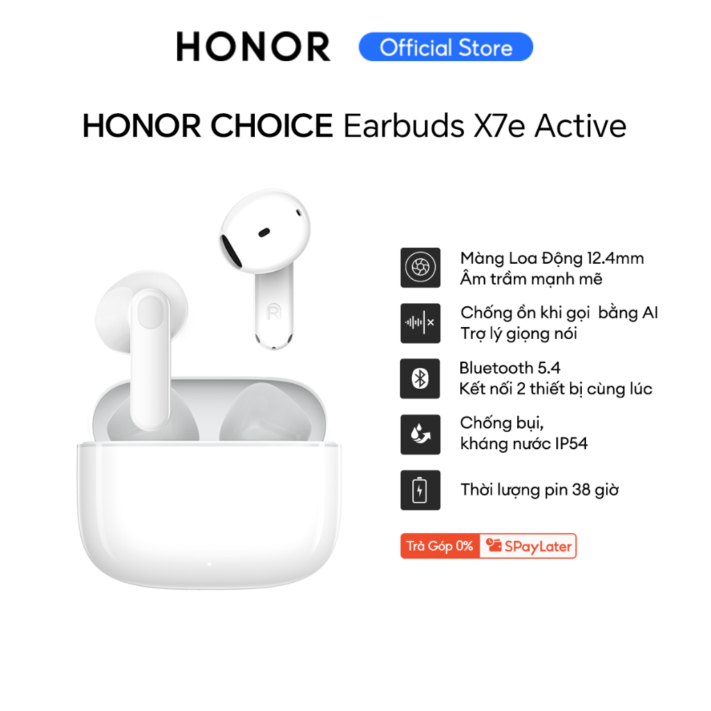 Tai Nghe Bluetooth Honor Choice Earbuds X7e Active | Thời lượng pin lên đến 38 giờ | Kháng bụi và nước IP54 | BigBuy360 - bigbuy360.vn