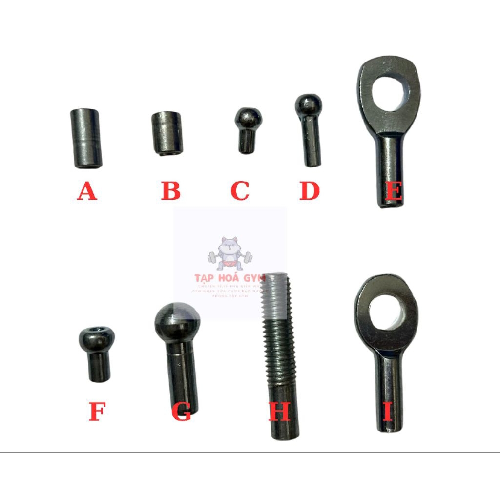 Đầu bấm cos dây cáp máy gym, chất liệu hợp kim nhôm