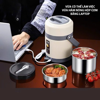  Hộp Đựng Cơm Cắm Điện VITA - Cặp Lồng Cơm Giữ Nhiệt Văn Phòng Thông Minh Inox 304 Nắp Có Gioăng Chống 