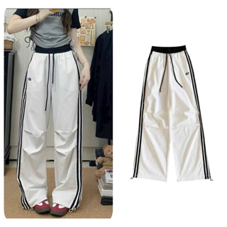 Quần Kaki 3 sọc thêu ALO THỂ THAO cấp phối , Quần Ống Rộng đứng form Nam Nữ