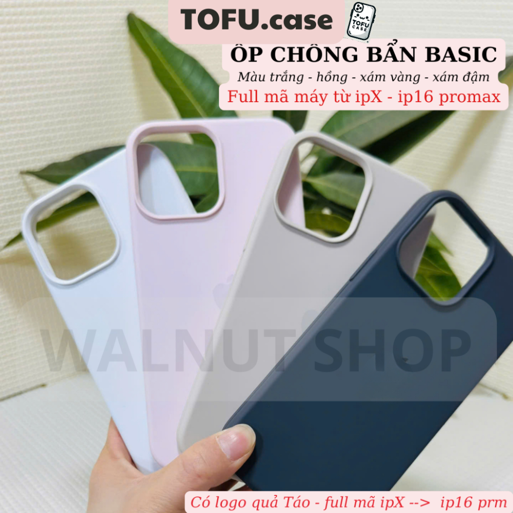 Ốp chống bẩn full 9 màu in logo dành cho ip16, ip16 pro, ip16 plus, ip16promax || cover for iphone (