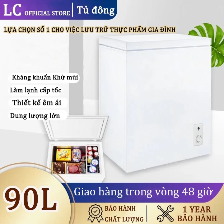Tủ đông mini 65 lít Tủ trữ đông sữa mẹ,thịt,cá,Làm đá nhanh Có 5 mức nhiệt độ Tiết kiệm năng lượng BH 1 năm