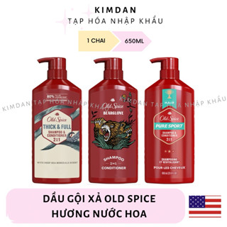 [HÀNG MỸ CHÍNH HÃNG] DẦU GỘI XẢ OLD SPICE 2IN1 650ML DÀNH CHO NAM HƯƠNG NƯỚC HOA TINH TẾ, LỊCH LÃM, HIỆN ĐẠI