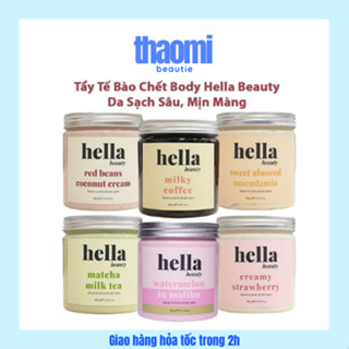  Tẩy tế bào chết body hữu cơ Giúp Dưỡng Sáng Da Toàn Thân Giảm Mụn Mờ Thâm Hella Beauty 500g 