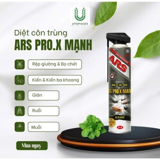 Bình xịt côn trùng cực mạnh ARS không mùi và có hương chai 600ml gold / Pink