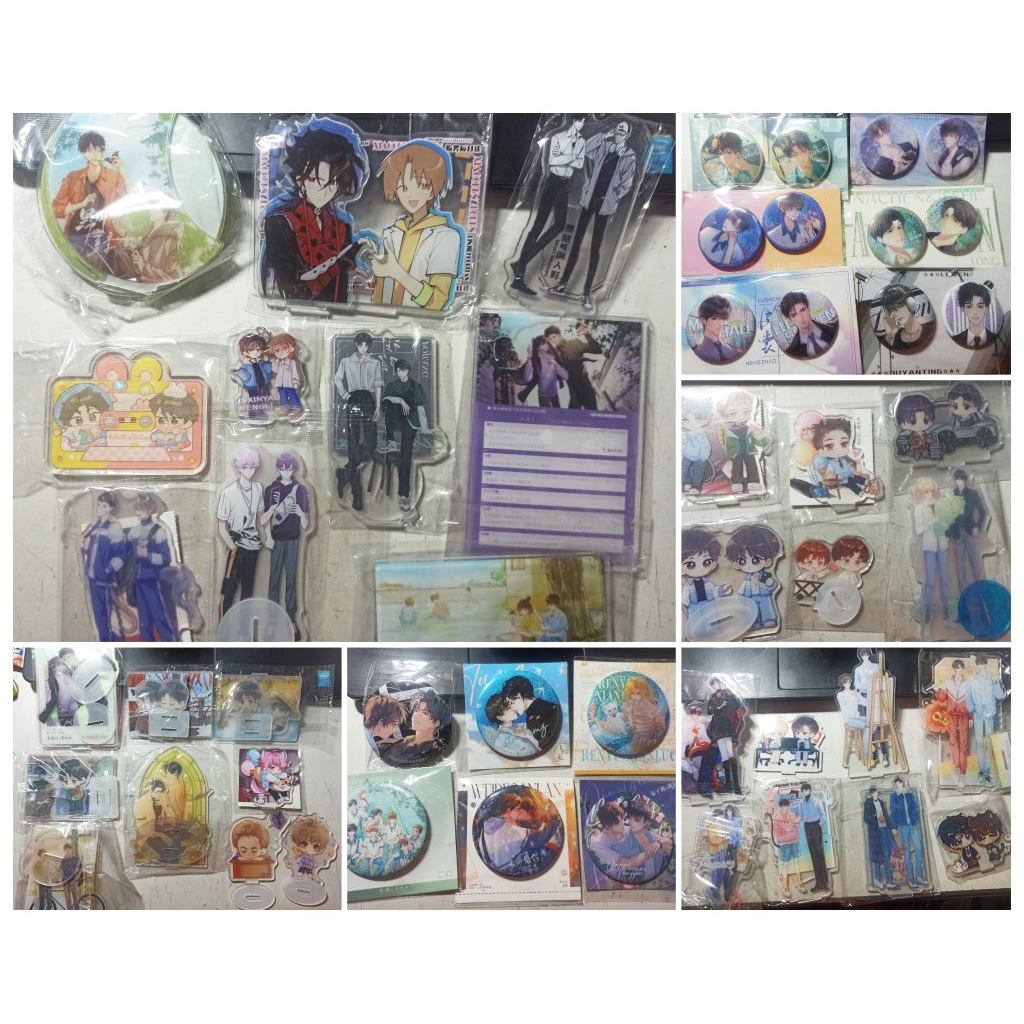 [Xả kho 2] Goods boy's love, đam mỹ, bl, manhua... (standee, huy hiệu, tranh cát, card,..) [SẴN]