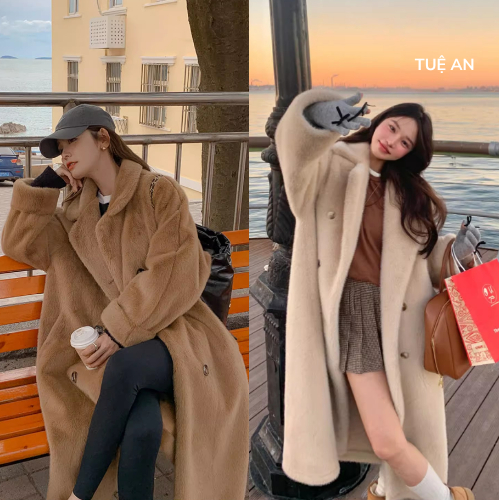  Áo khoác lông chồn giả dáng dài dày dặn mùa đông thời trang nữ 2025 Q.C  MÃ TA 322  