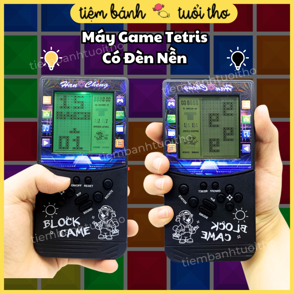 (Có Đèn) Máy Game Tetris Tuổi Thơ Bản Nâng Cấp
