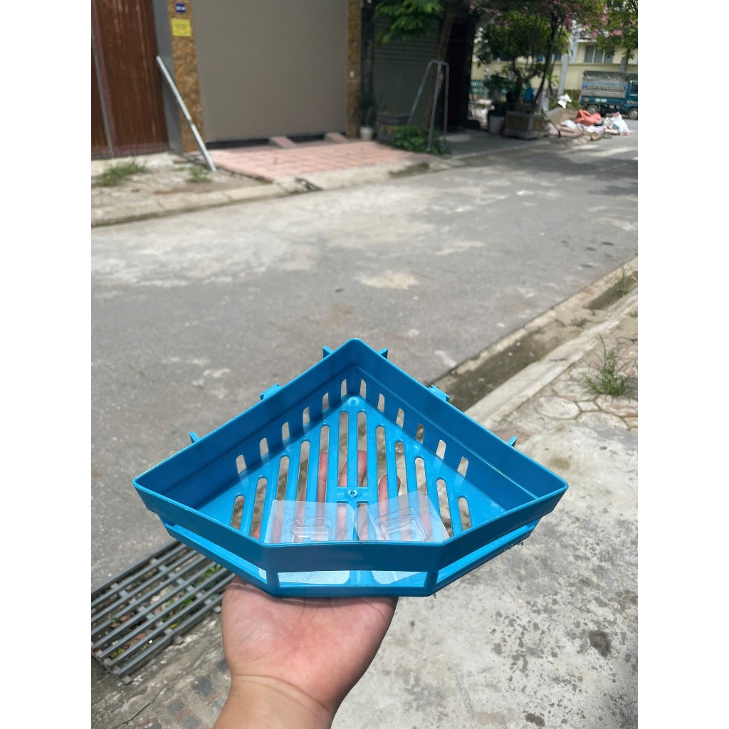 Kệ Góc Gắn Tường Đa Năng, Kệ Nhựa PVC Dán Tường Không Khoan, Đựng Đồ Nhà Bếp & Nhà Tắm Gọn Gàng