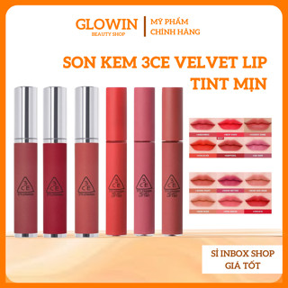 Son kem lì 3CE Velvet Lip Tint  mềm mịn lâu trôi Son Kem Kì 3CE Chính Hãng nhiều màu - Glowin Beauty