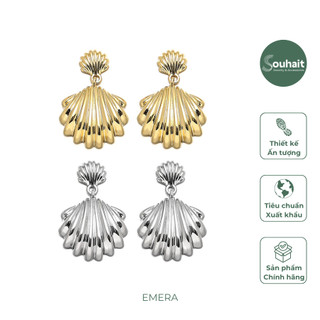  Khuyên tai EMERA EARRINGS SOUHAIT vỏ sò bông tai mạ vàng 18k bạch kim - E5455 
