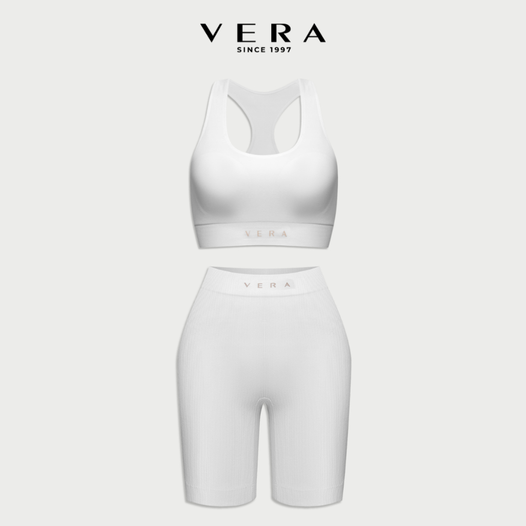 [Set VRBC] Áo ngực wireless nữ Vera by Chipu nylon trơn - C0025 + Quần biker short nữ Vera by Chipu 