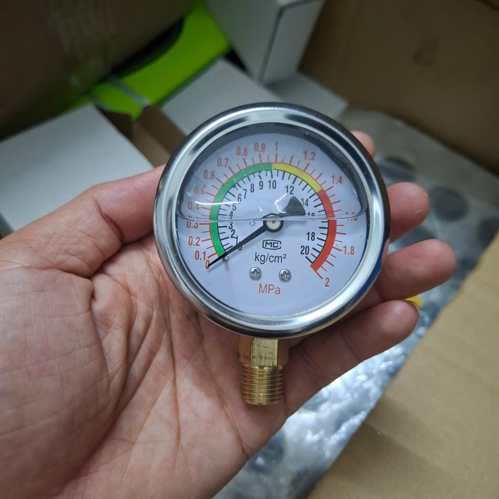 Đồng hồ đo cân lốp ô tô inox mặt có dầu